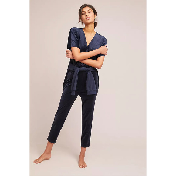 Anthropologie Saturday Sunday Velour Jumpsuit in Navy, Size Small - Picture 15 of 15